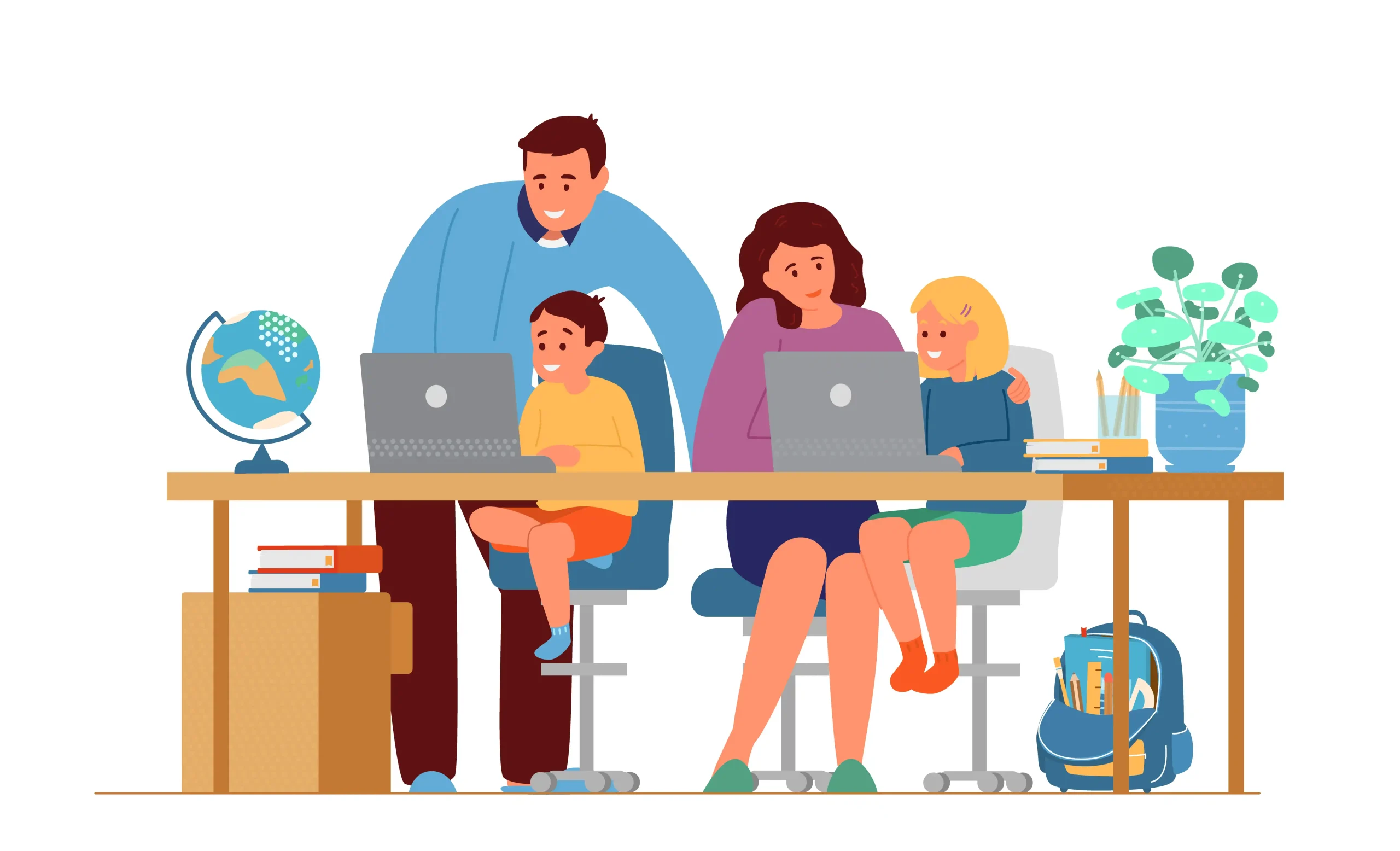 image de famille travaillant ensemble processus des lots 