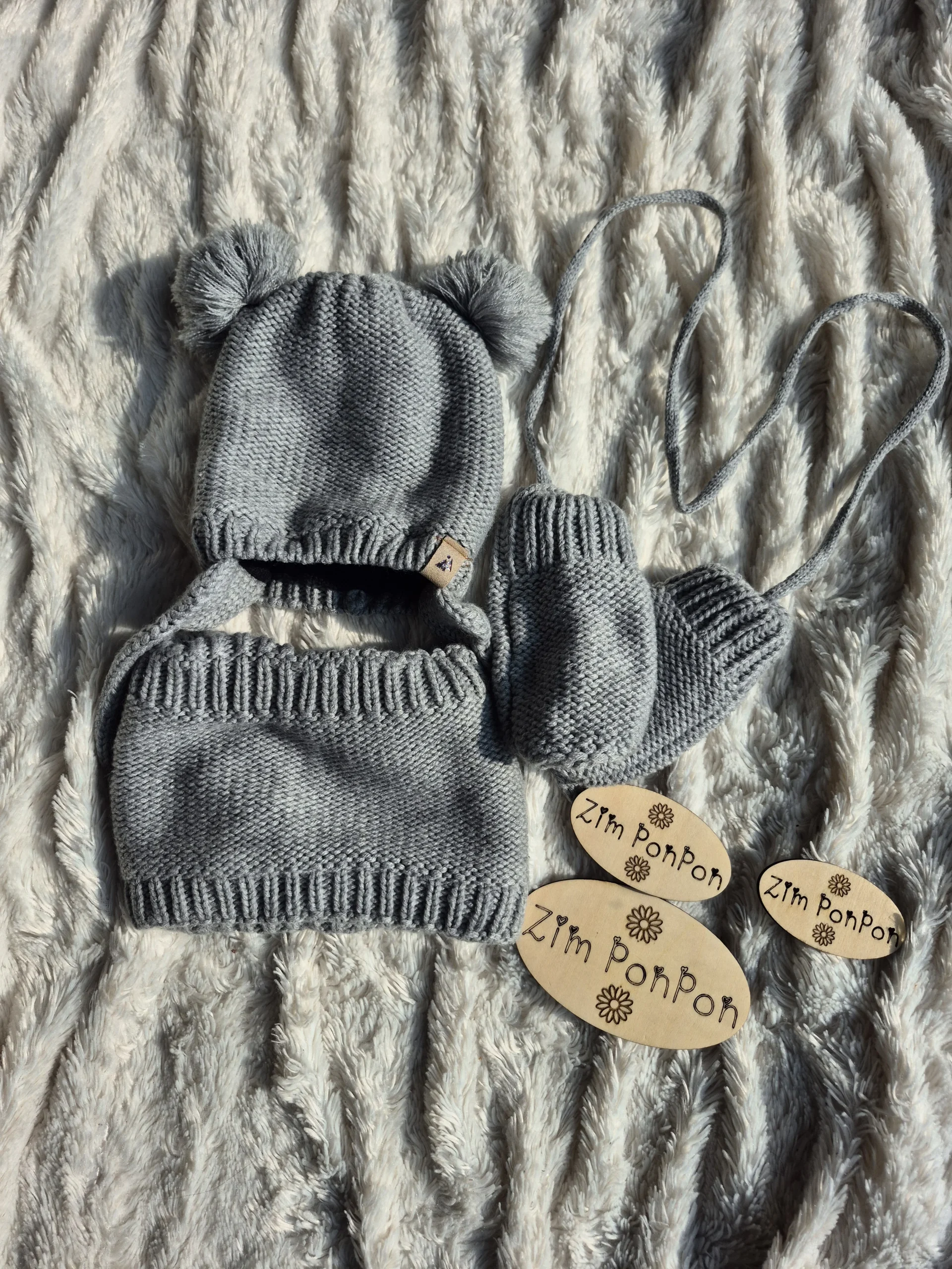 Ensemble bonnet gris 12-23 mois