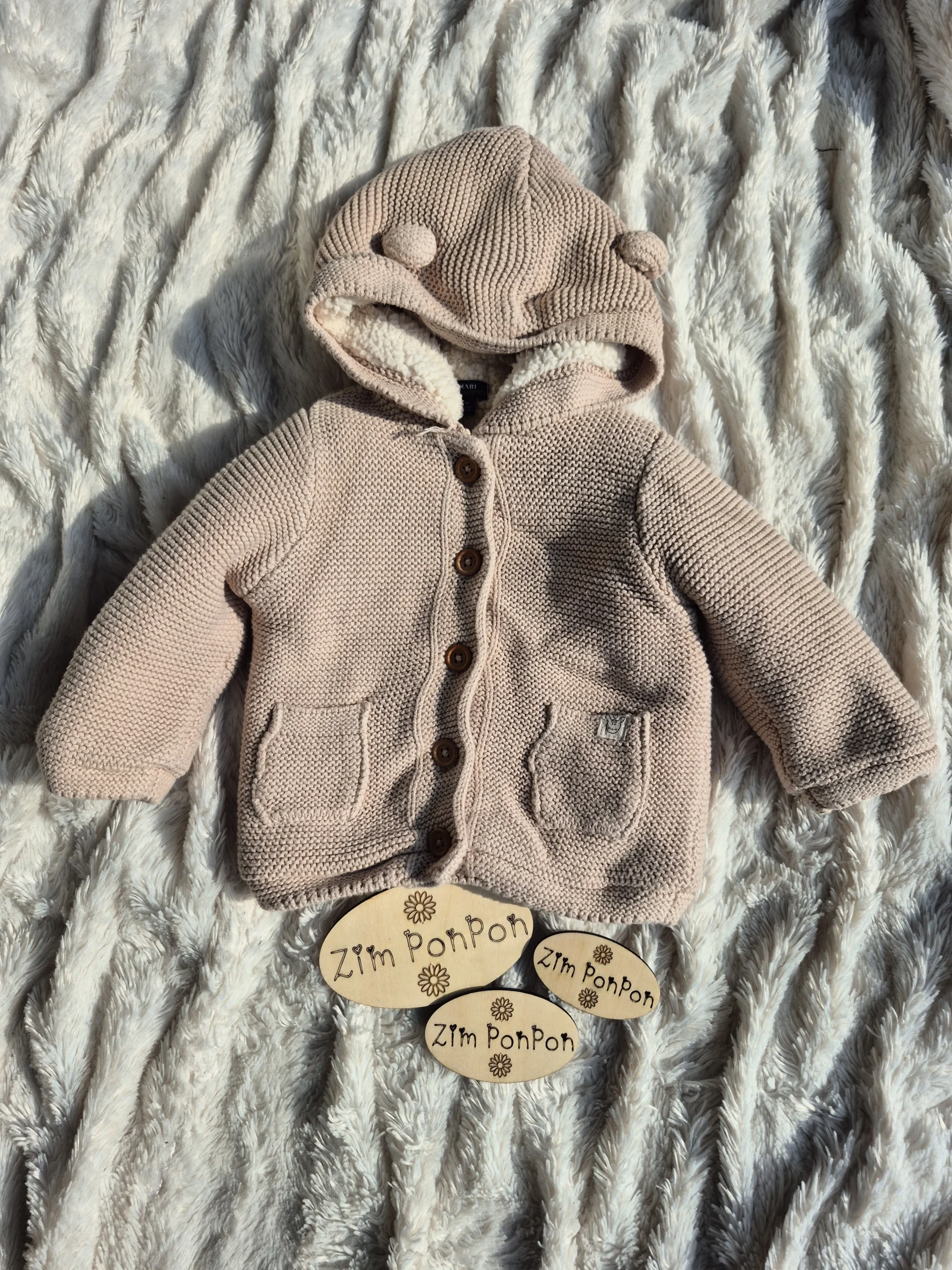 Gilet beige ourson garçon , tout doux
